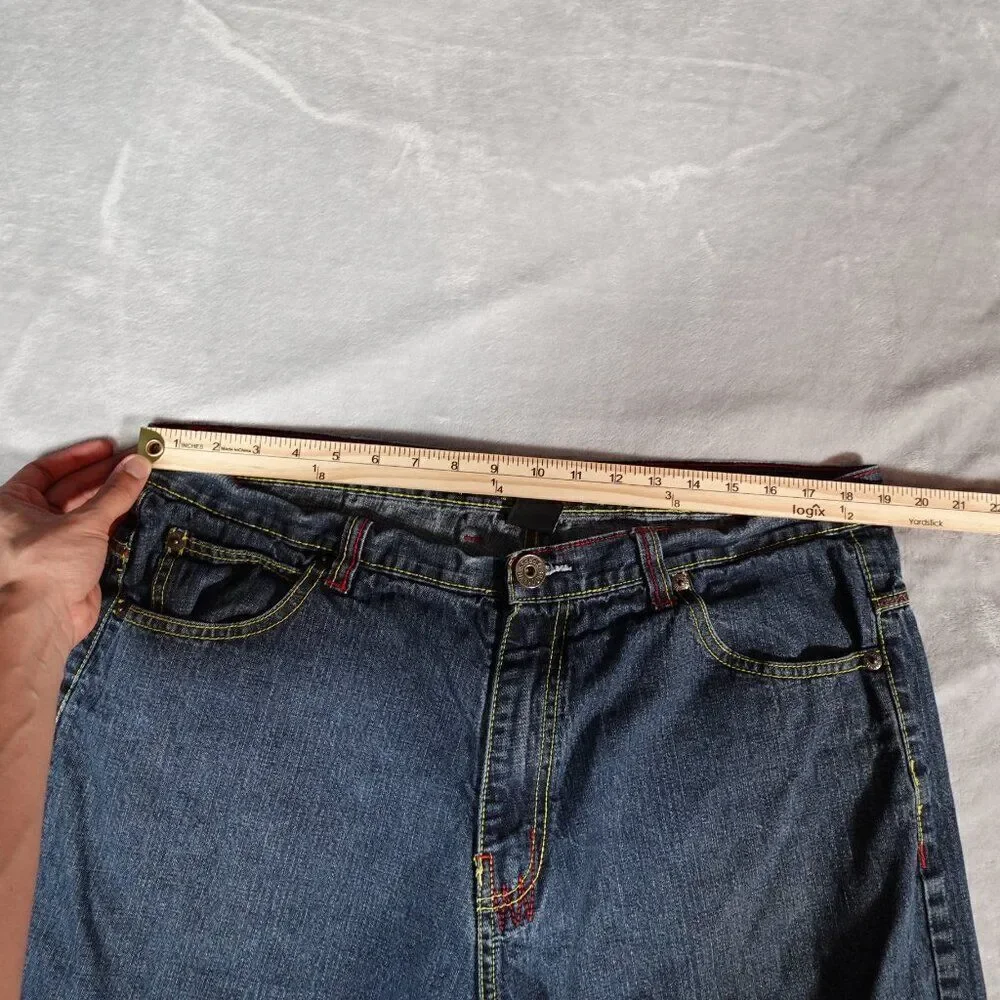 Vintage Brooklyn Xpress Denim Shorts Mens 40 (Fits 38) 13” Pocket Design Baggy - Picture 5 of 8